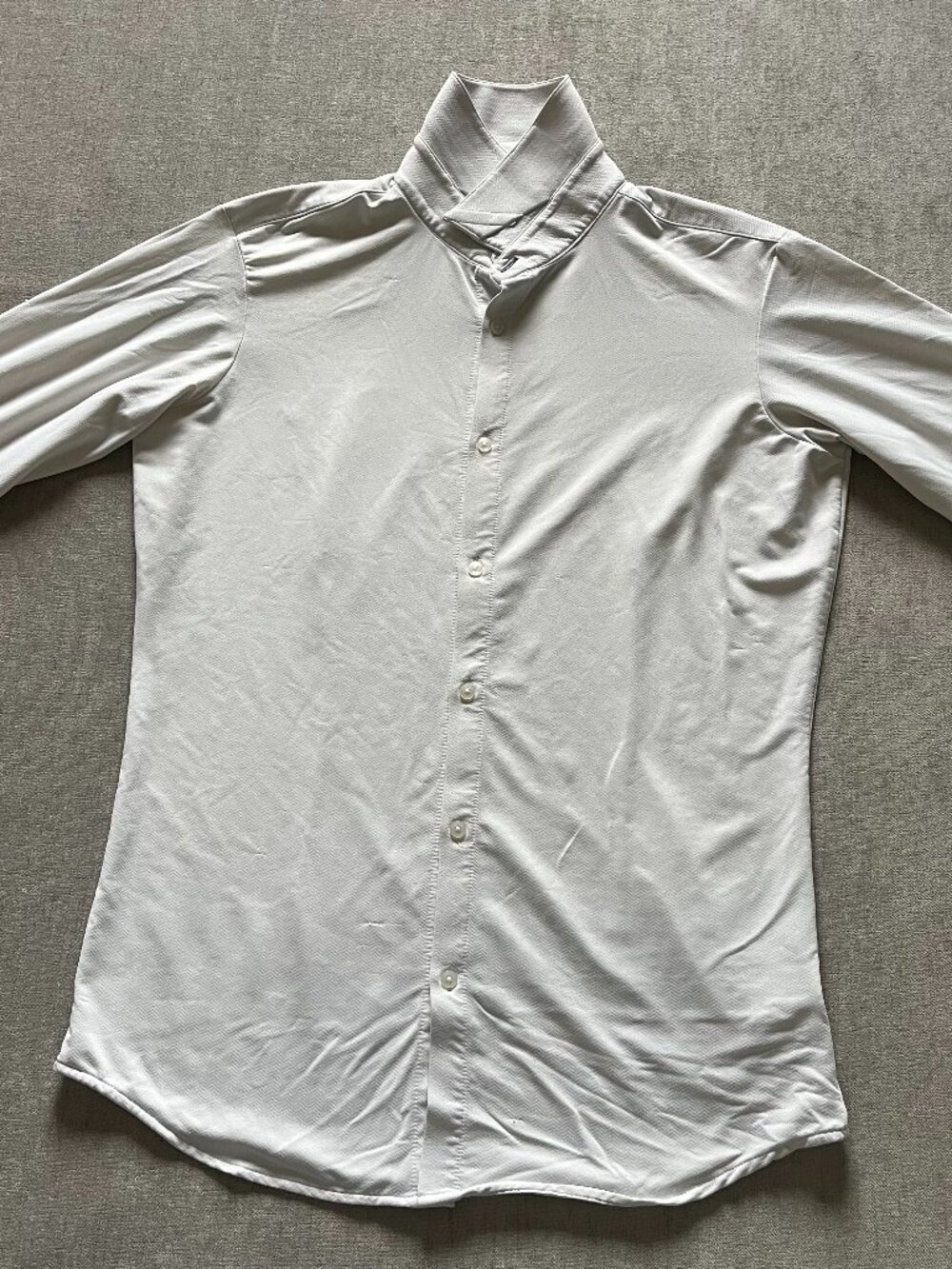 Mizzen + Main Button Long Sleeve Shirt Men M White Trim Fit Performance Stretch
